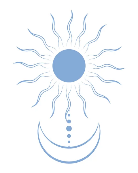 Sun and moon esoteric — Stock Vector