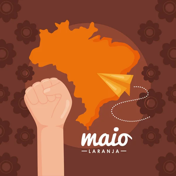 Affiche de lettrage maio laranja — Image vectorielle