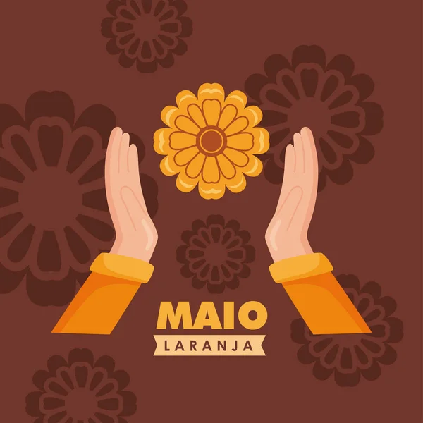 Maio laranja lettering celebration — Archivo Imágenes Vectoriales