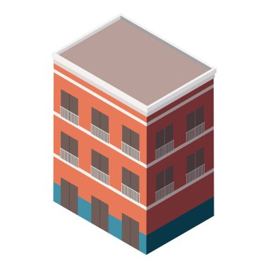 turuncu izometrik blok