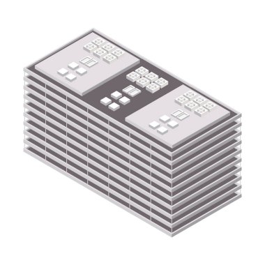 modern izometrik gri bina