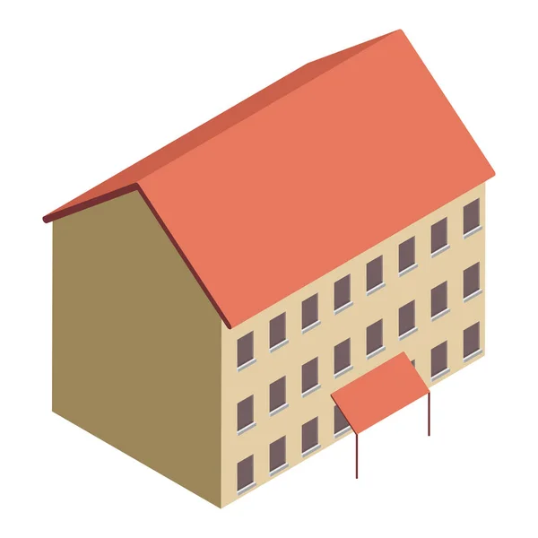 Beige isometrisches Gebäude — Stockvektor