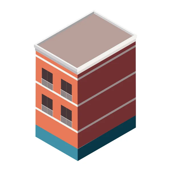 Isometric building orange — Stockvektor