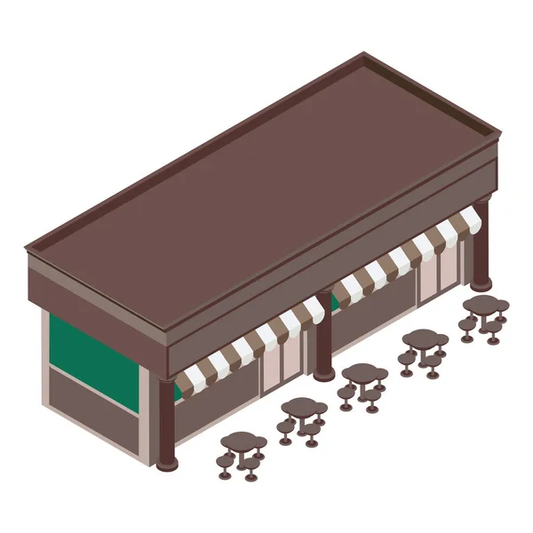 Restaurante edificio isométrico — Vector de stock