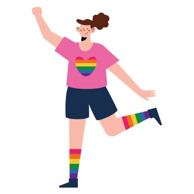 lezbiyen lgbtq tişörtü giyiyor