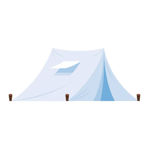 Vit camping tält — Stock vektor