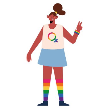 lgbtq tişörtlü lezbiyen