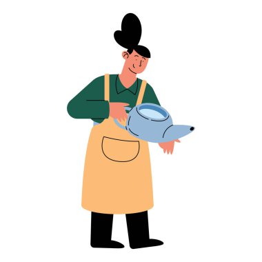 Fıskiye kabıyla kadın çiftçi