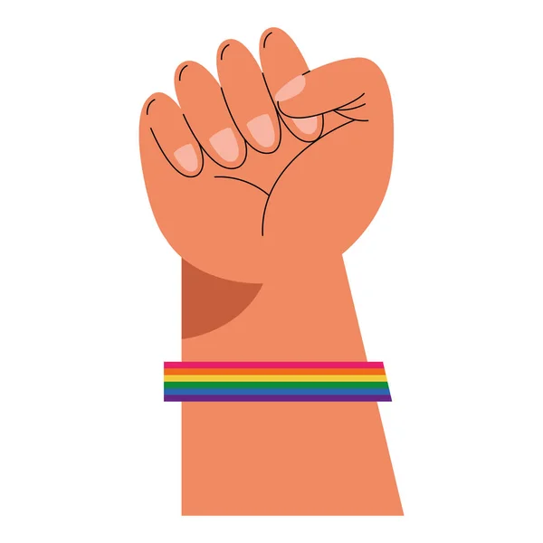 Fist with lgbtq wristband — Archivo Imágenes Vectoriales