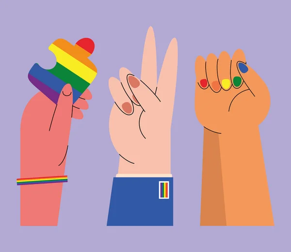 Three diversity and inclusion icons — Stock vektor