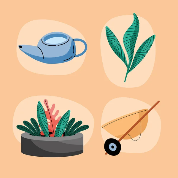 Four orchards and farm icons — Vector de stock