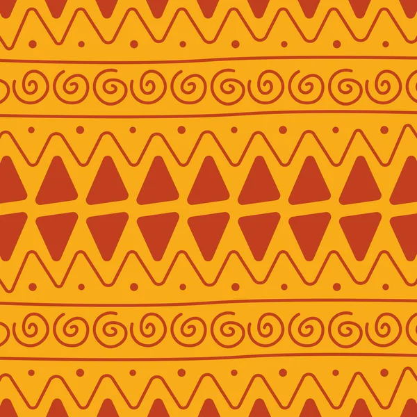 Orange african culture pattern - Stok Vektor