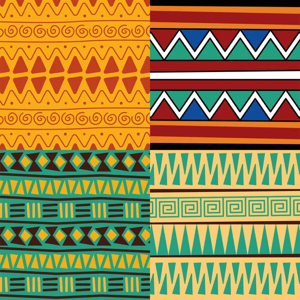 Four african culture patterns —  Vetores de Stock