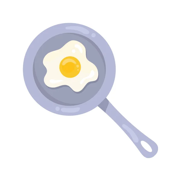 Pan with egg fried — Stock Vector