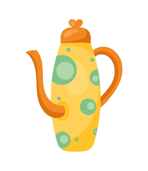 Yellow kitchen teapot — Image vectorielle