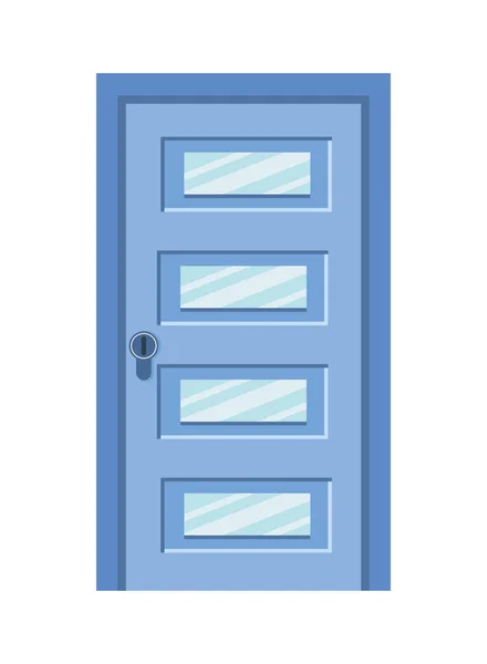 Porta azul frente — Vetor de Stock