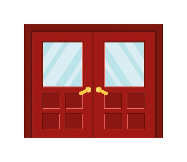 Wooden door double — Stockový vektor