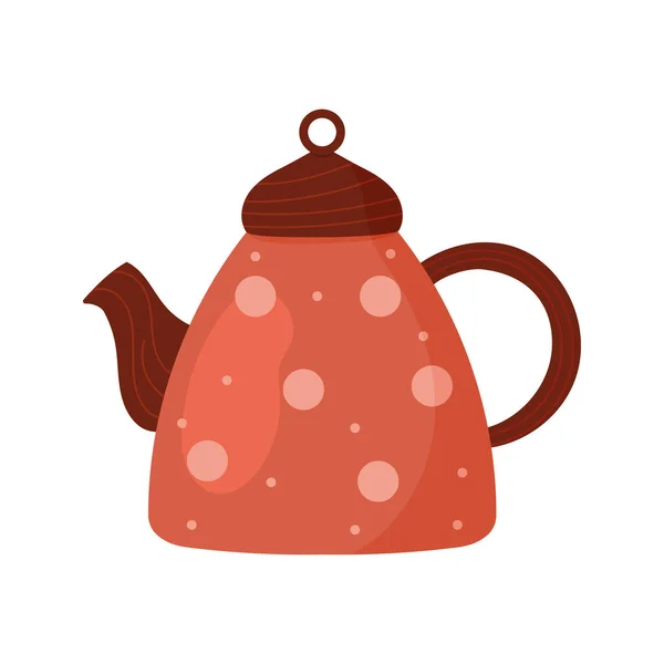 Teapot red kitchen — Stock Vector