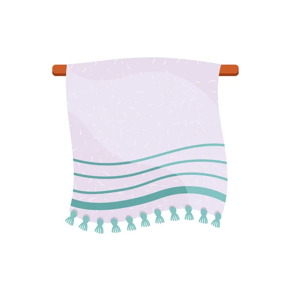 White bathroom towel hanging —  Vetores de Stock