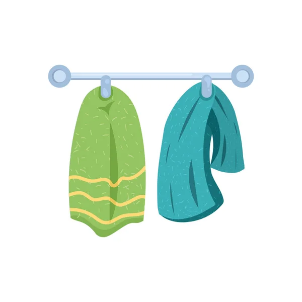 Bathoom towels hanging — Stockvector