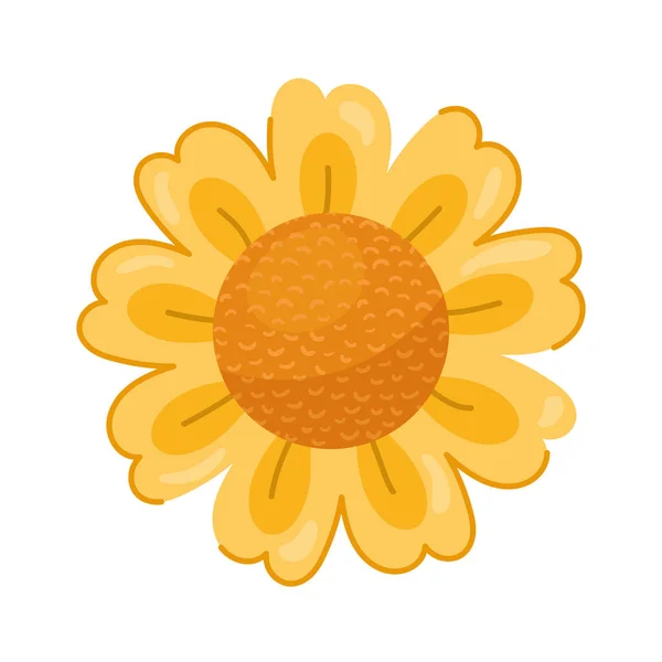 Cute yellow sunflower — Vetor de Stock