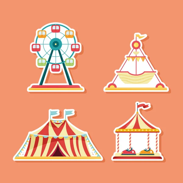 Amusement carnival icons — стоковый вектор