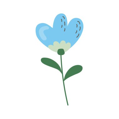 Yapraklı mavi çiçek