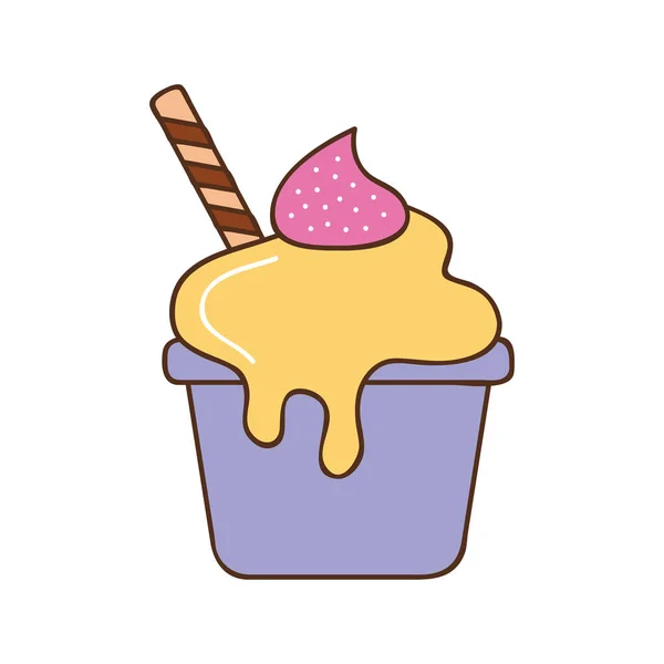 Ice cream in pot — Stock vektor