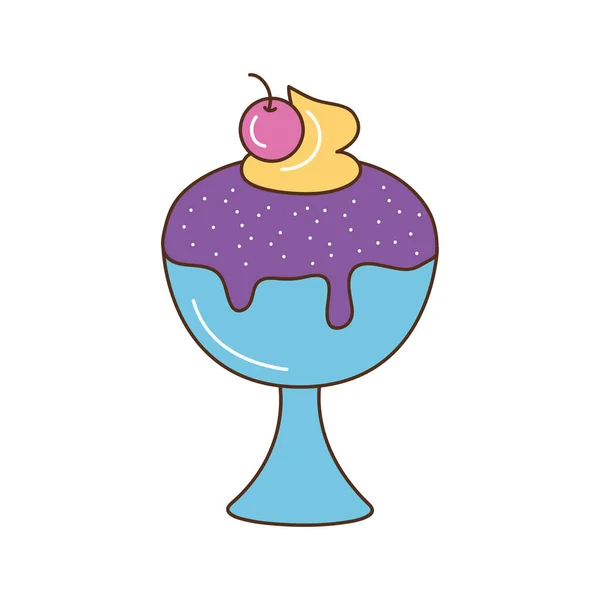 Purple ice cream in cup — Stock Vector