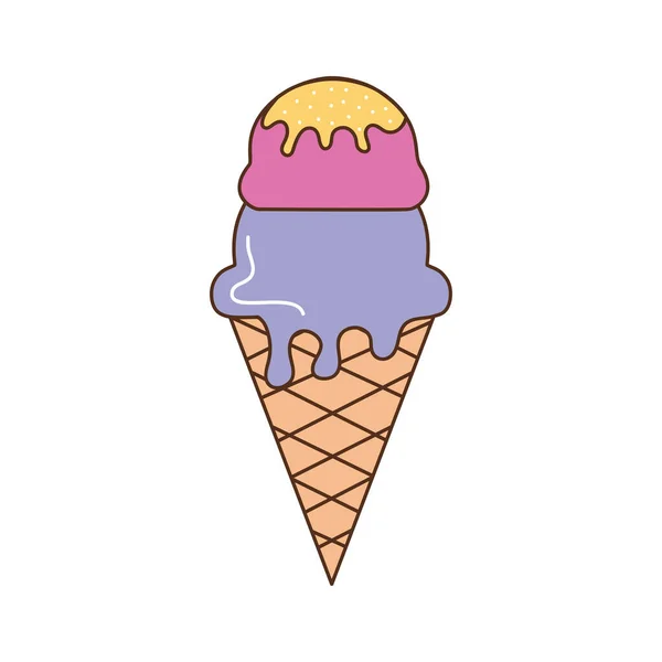 Three colors ice cream — Stockvector