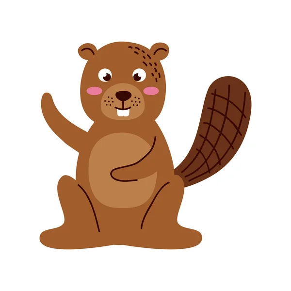 Cute squirrel animal kawaii — Vetor de Stock