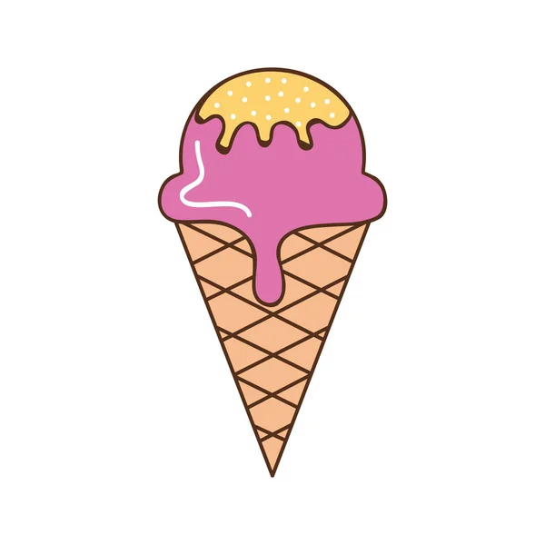 Cone ice cream pink — Vettoriale Stock