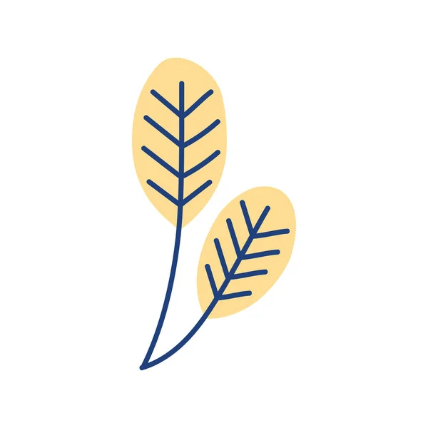 Branch with yellow leafs — Vector de stock