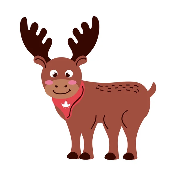 Moose with canadian scarff — стоковый вектор