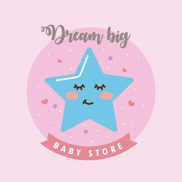 Baby store dream big — Stockvector