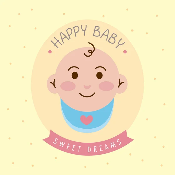 Happy baby emblem — Vetor de Stock