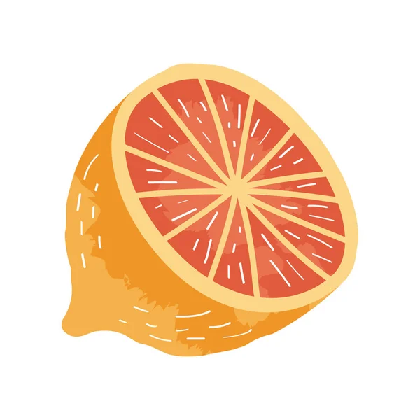 Half orange juice fruit — Vetor de Stock