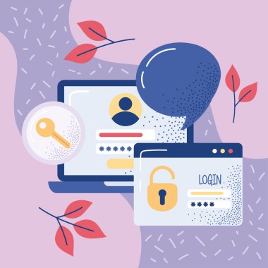 login template with laptop