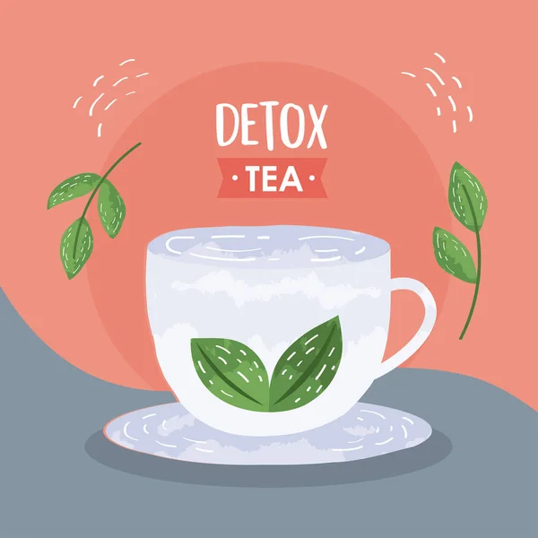 Detox tea lettering — Stok Vektör