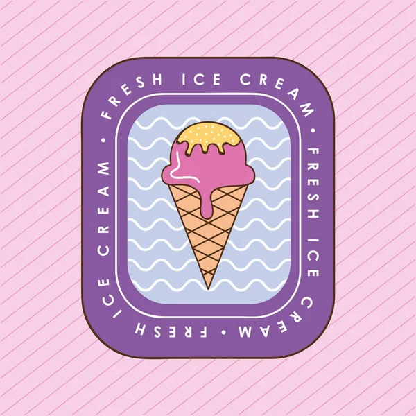 新鲜冰淇淋贴纸 — 图库矢量图片