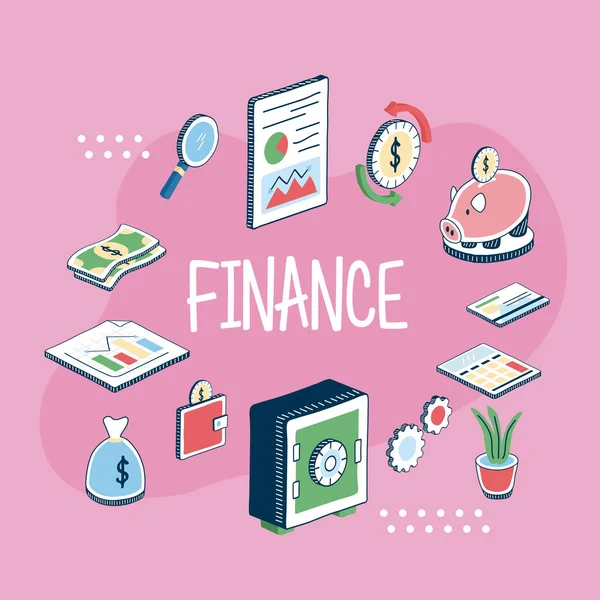 Finance business lettering — Stockvektor