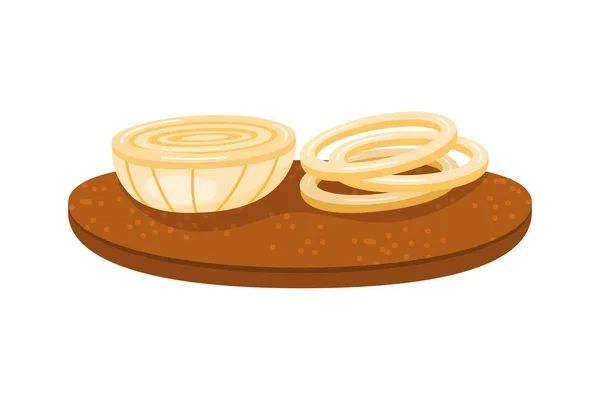 Oignon coupé en planche de cuisine — Image vectorielle