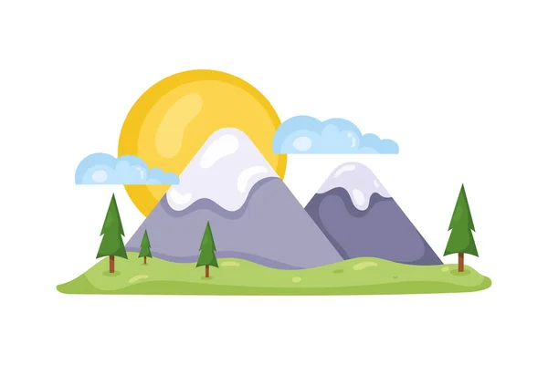 Rocky mountains canadian landscape — Stock Vector