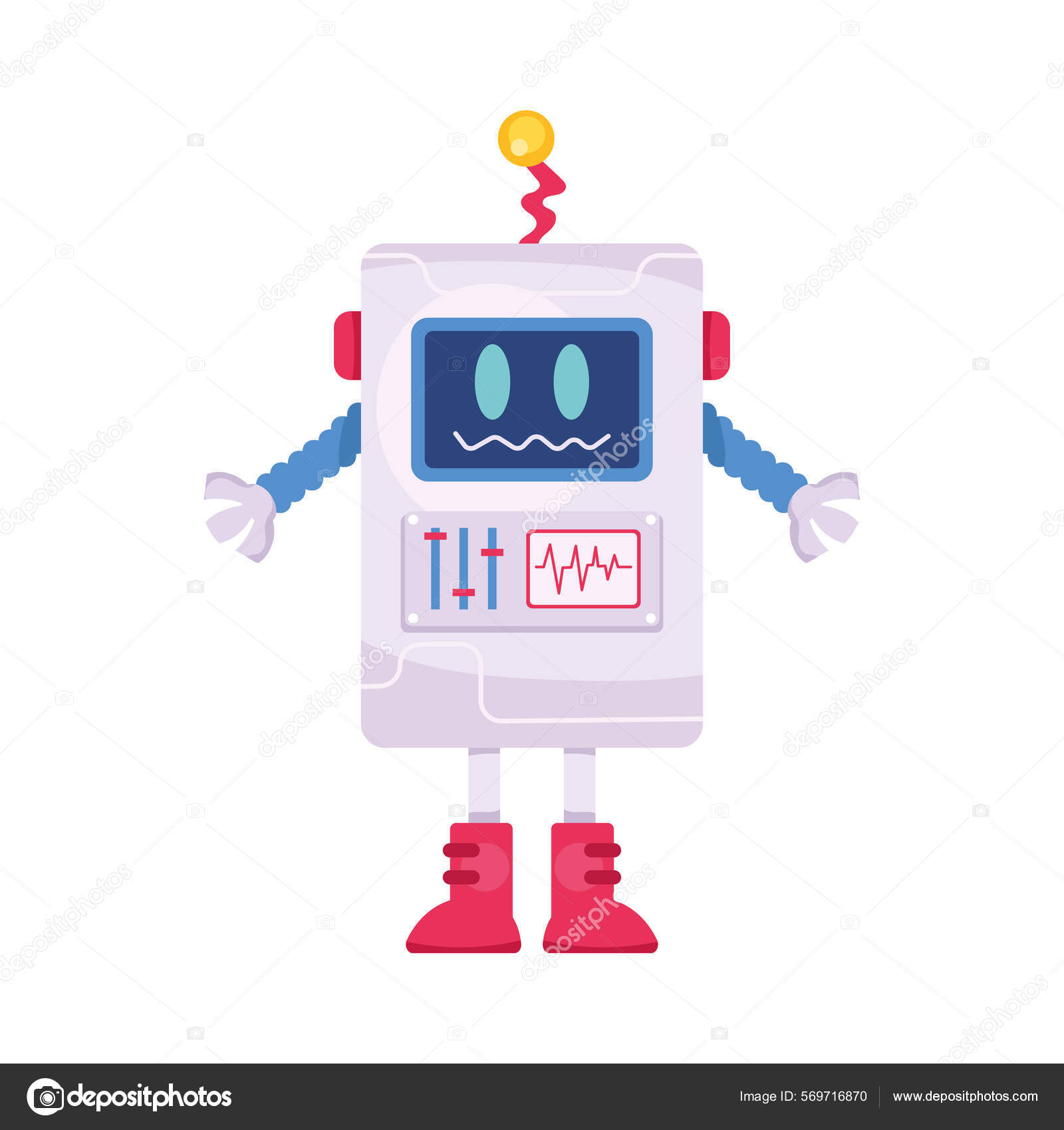 Desenho De Personagem Computador Bonitinho Com Um Esboço Rosto