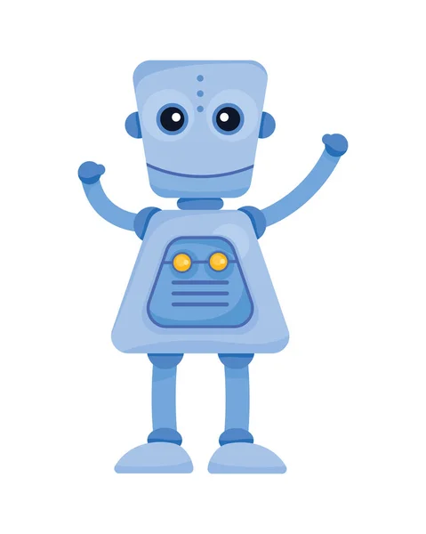 Blue humanoid robot — Stock Vector
