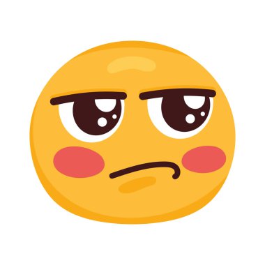 Sıkılmış emoji yüz karakteri