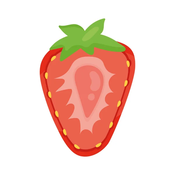 Fresh strawberry half fruit — Stock Vector