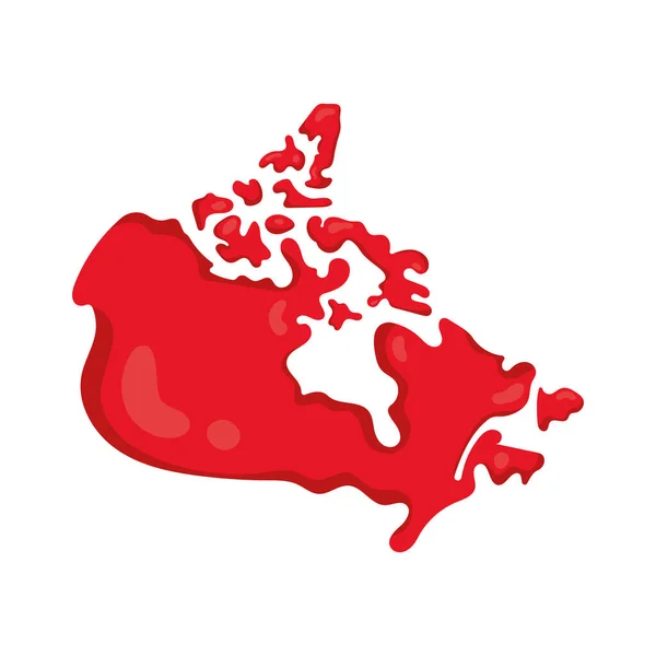 Mapa rojo canadiense — Archivo Imágenes Vectoriales