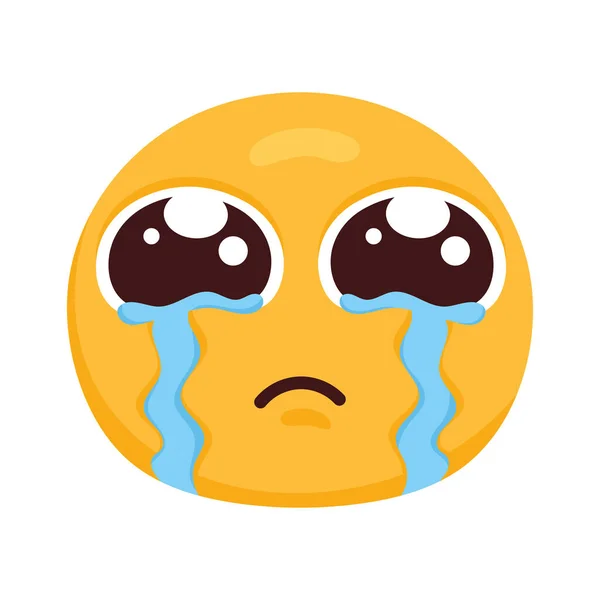 Κλάμα χαρακτήρα emoji πρόσωπο — Διανυσματικό Αρχείο