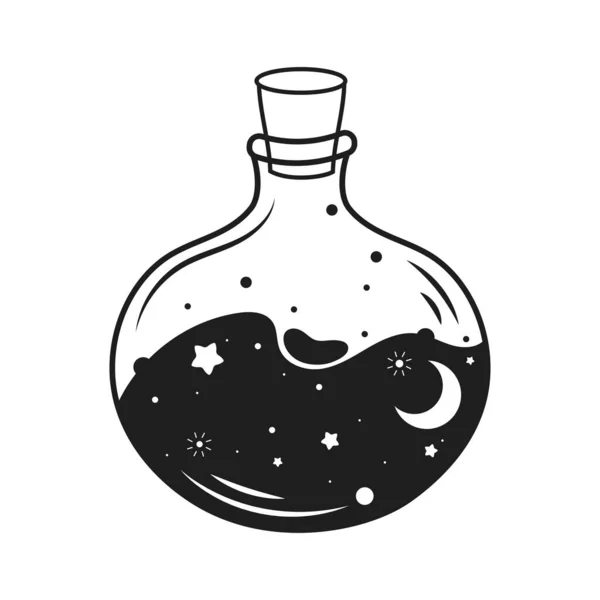 Potion magic flask minimalist tattoo — Stock Vector